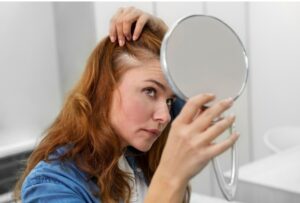 Femme recevant un traitement contre la perte de cheveux dans une clinique
