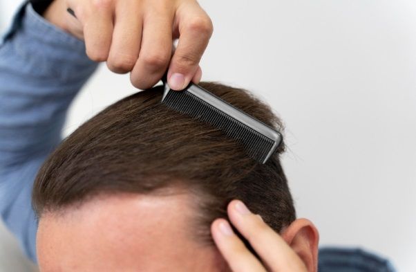 Mâle adulte se brossant les cheveux 
