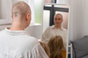 Belle femme luttant contre le cancer du sein