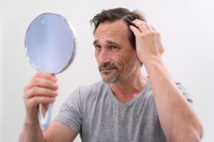 Homme recevant un traitement pour la perte de cheveux, Effets secondaires de la greffe de cheveux