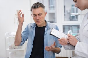Médecin effectuant un contrôle médical de routine.meilleurs shampooings pour l'alopécie androgénétique