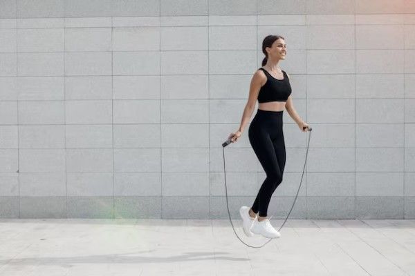 femme, sauter corde. Exercices pour améliorer la résistance physique