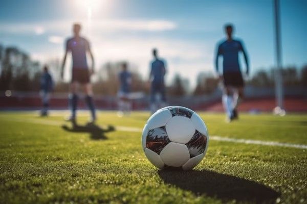 les gens jouent au football